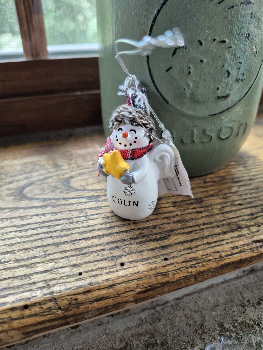 🌿/$25 New Colin Name Ganz Snowman Christmas Ornament